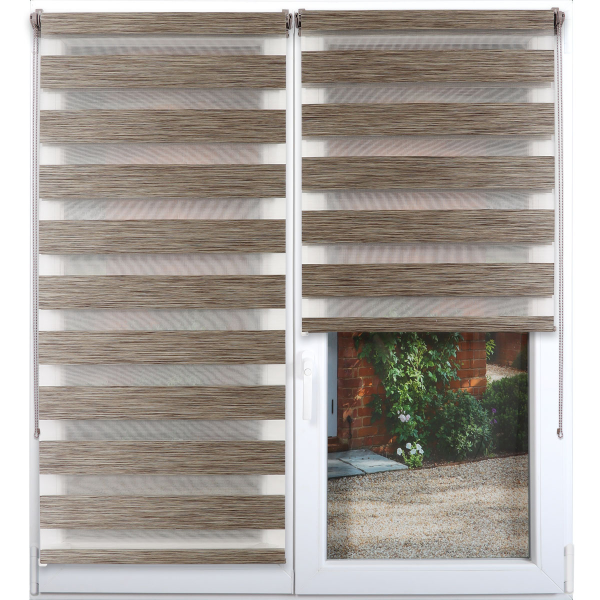 Штора рулонная день-ночь 90х180 см печатный коричневый 352590180906