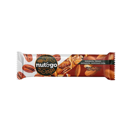 Батончик Nut&Go с миндалём пеканом карамелью морской солью 36 г