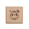 Розетка Brilliant E2-110-2 USB+TYPE-C золото