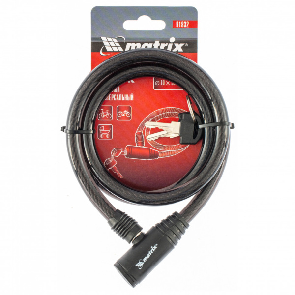 Замок тросовый универсальный, 10 х 960 мм// Matrix