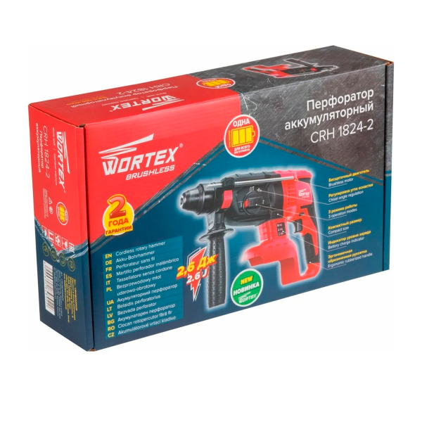 Перфоратор аккум. WORTEX CRH 1824-2 в кор. ALL1 SOLO, арт.CRH182420029
