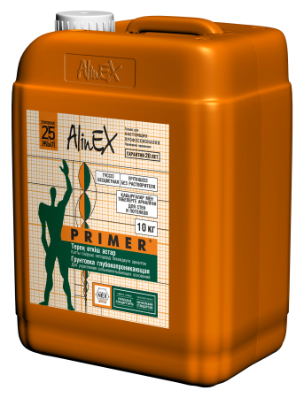 Грунтовка AlinEX PRIMER, 10 кг (для стен и потолков, полимерная)