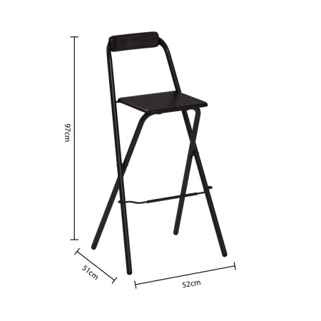 Стул барный 5Five складной 51х52х97 см черный 102331