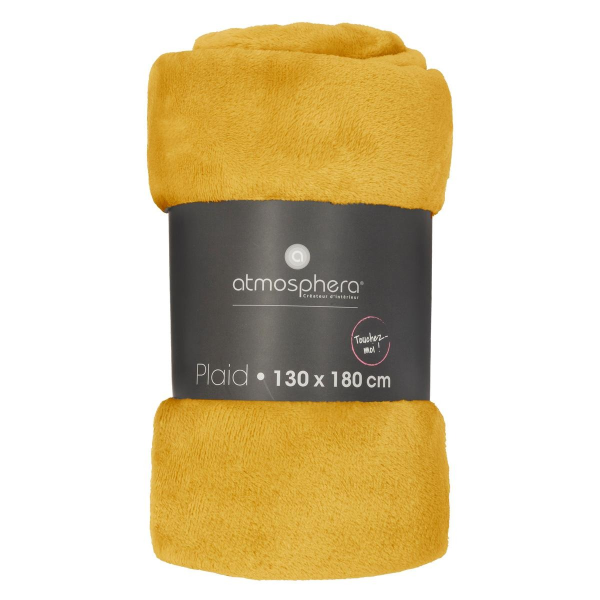 Плед Atmosphera 130х180 см фланель охра 156047R
