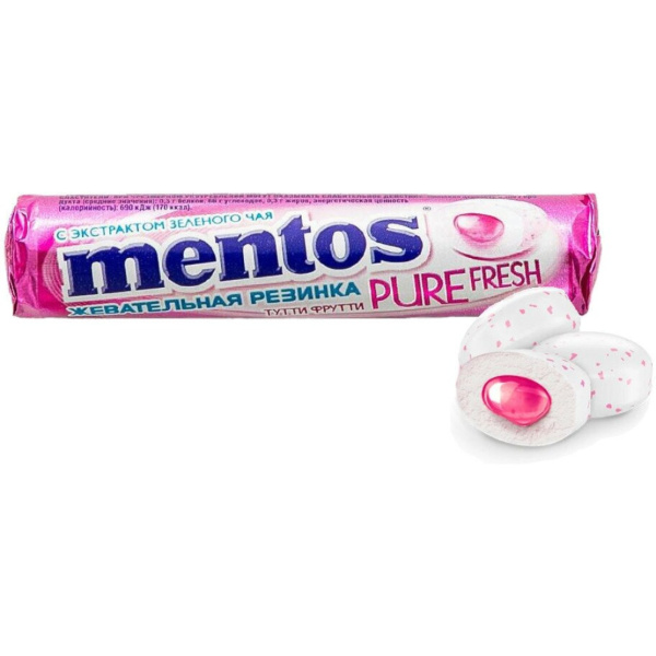 Mentos жевательная резинка Pure Fresh Roll Tutti-Frutti 15,5г