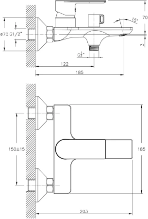 Смеситель в/д HAIBA HB60505-8 хром-белый