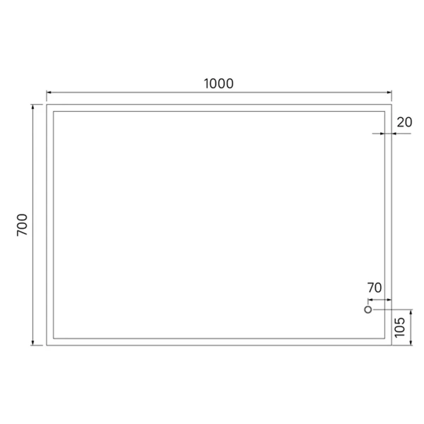 Зеркало 100 см, Brick, IDDIS, BRI1000i98