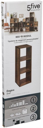 Стеллаж 5Five Mix n'Modul 3 секции 100,9х34,5х32 см коричневый 167862