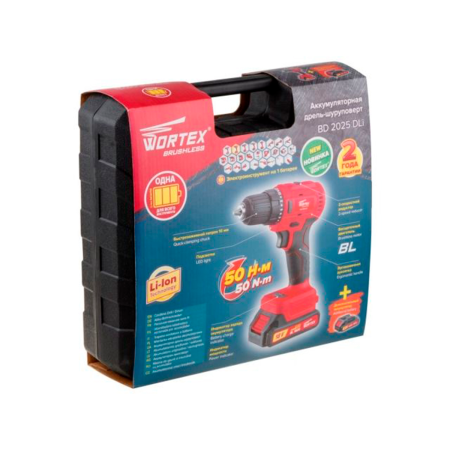 Дрель-шуруповерт аккум. WORTEX BD 2025-1 DLi в чем. ALL1, арт.BD20251DLi1029