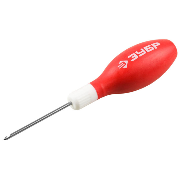 Шило ЗУБР "Мастер" сапожное, эргономичная обрезиненная рукоятка, длина 60мм, d 3мм