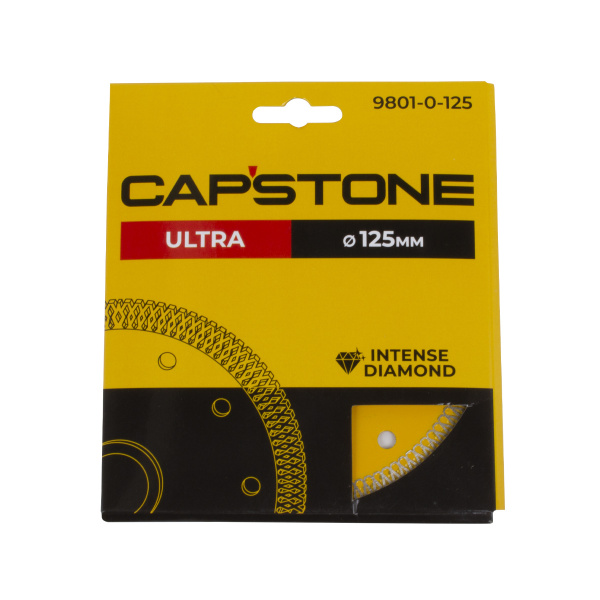 Круг отрезной алмазный супертонкий CAPSTONE"ULTRA" 9801-0-125 вл.резка,сплошной,для УШМ,125мм*22,2мм