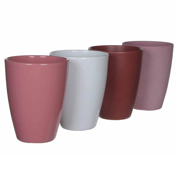Горшок для цветов в ассорт 4 цв. h17xd13,5cm 1027790