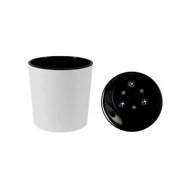 Горшок пластиковый с вкладкой, ВЕГА Белый ВГ 25-10