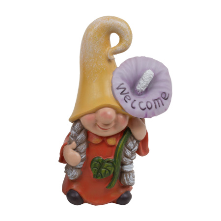 Фигура садовая Гном с цветком, 4 вида в ассортименте