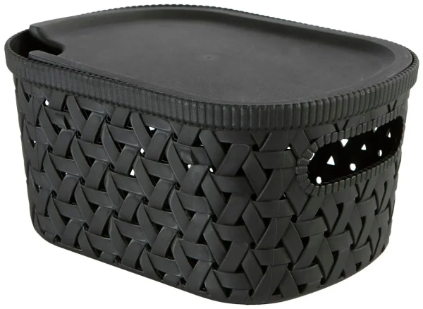 Корзинка с крышкой 5Five Tressy 2,3л 19,9х15х10,1см черный 209334A