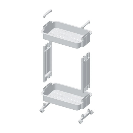 Стойка на колесах IDEA широкая 2 секции М 2732