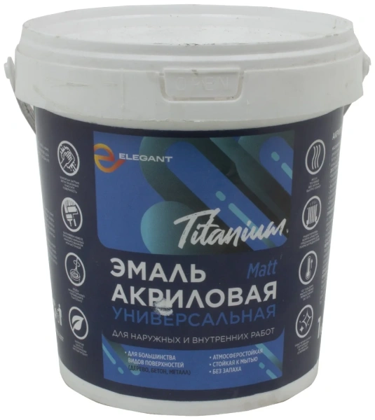 Эмаль Elegant акриловая Titanium Professional Matt 10 кг