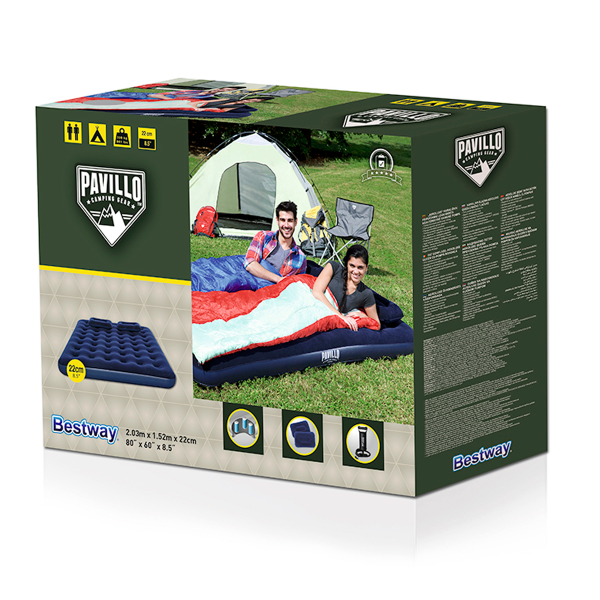 Кровать надувная Bestway Queen Manual Hand 203х152х22 см 67374