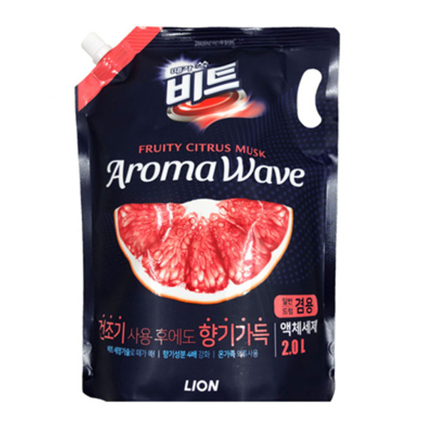 Средство для стирки CJ LION AROMA WAVE жидкое концентрированное 2 л Грейпфрут мягкая упаковка