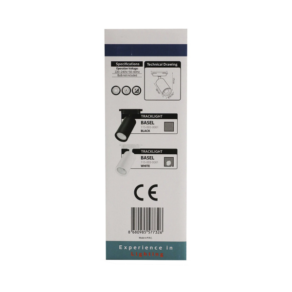 Светильник трековый Basel  115-003-0001 White  220-240V GU10 MR16