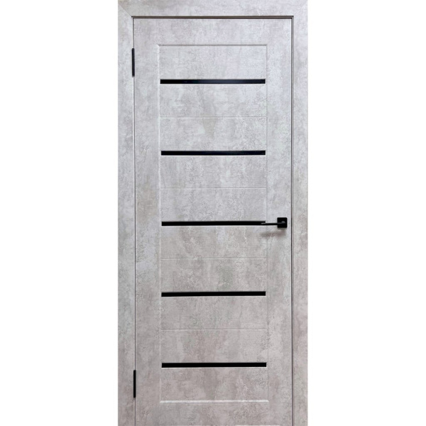 Дверное полотно остекленное Астра Бетон (ст.черное) 800мм