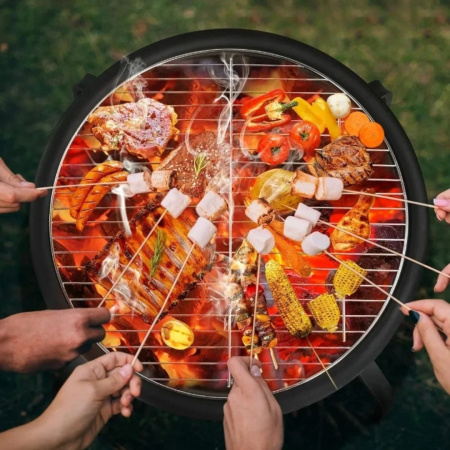 Гриль-очаг с крышкой, складные ножки 0,8 мм Ø 56х43 см 2206 CN