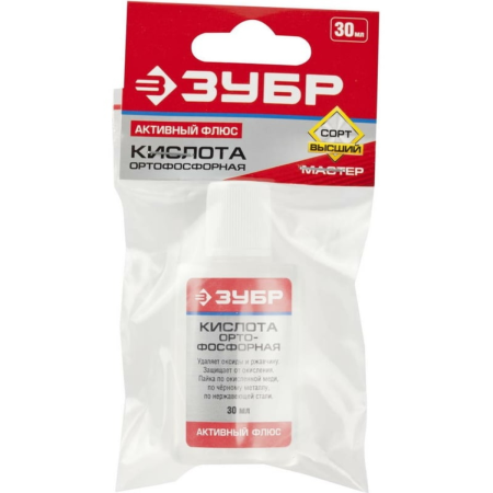 Кислота ЗУБР ортофосфорная, пластиковая банка, 30мл