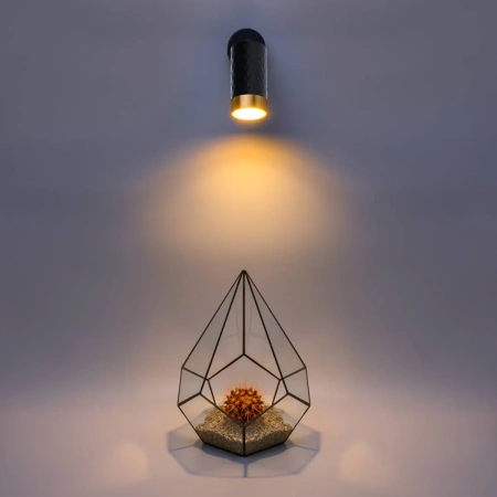 Светильник накладной WOLTA WSL-GU10/S10BG под лампу GU10 Черный / Золотой CELLA