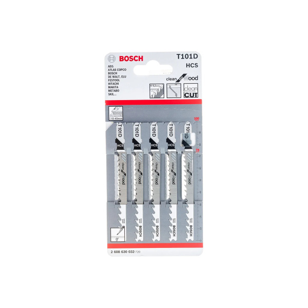 5 лобзиковых пилок T 101 D, HCS