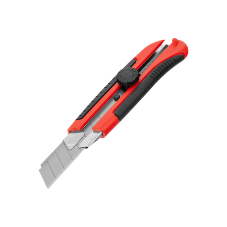 Нож, 25 мм, выдвиж. лезвие,метал. направляющая, двухкомп. корпус, винт.фиксатор, с магнитом// Matrix