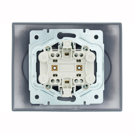 Розетка VESNA 742 3400 128В двойная б/з бакалит графит