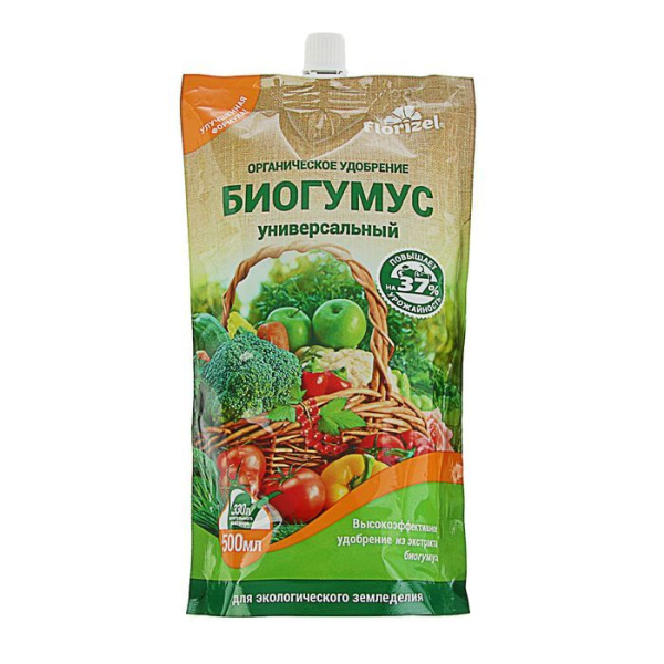 Удобрение органическое гелевое Florizel - Биогумус универсальный, 500 мл. дой-пак