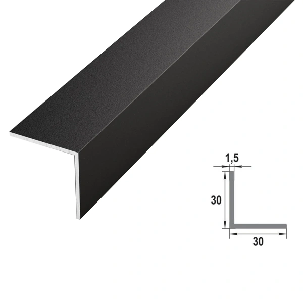 Профиль уголок 30*30*1,5 Уп 12-27.2700.515 черный