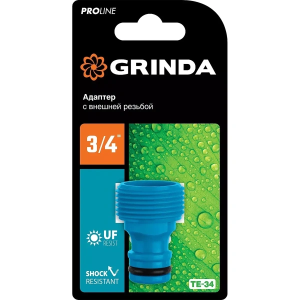 Адаптер штуцерный GRINDA, TE-34, 3/4", с внешней резьбой, PROLine (8-426416)