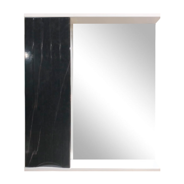 Шкаф зеркальный Модерн Вертикаль X2 60 Мрамор черный, белый