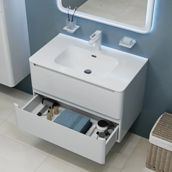Тумба IDDIS с умывальником, подвесная, 80 см, белая, Edifice, IDDIS, EDI80W0i95K
