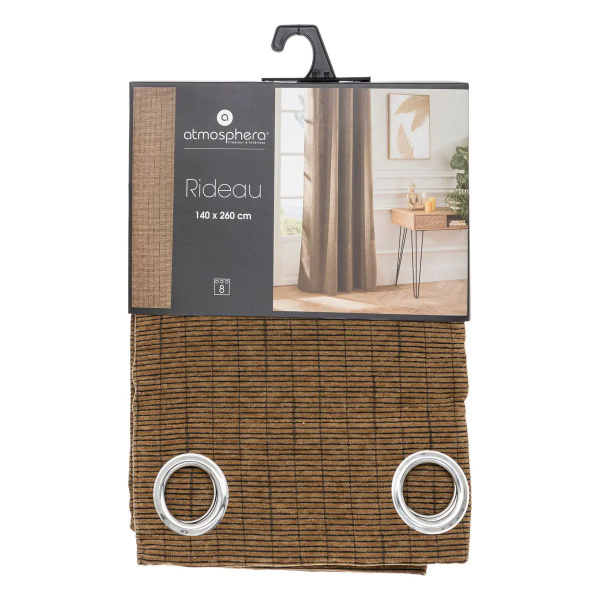 Штора портьерная Atmosphera CHEN LURX 140х260 см коричневый 196256R