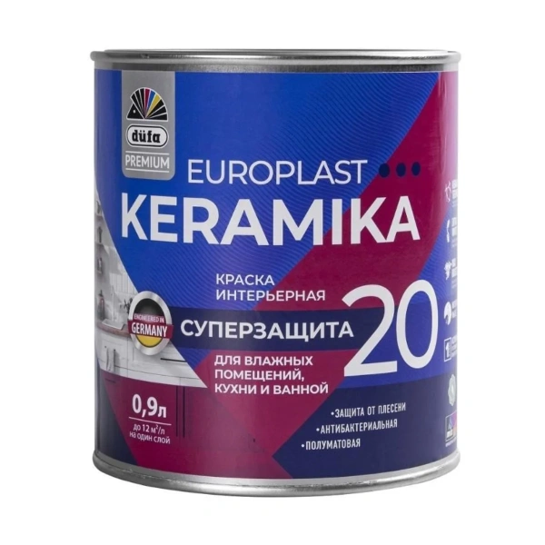 Краска водоэмульсионная "DufaPremium" EuroPlast Keramika 20  база1  0,9л