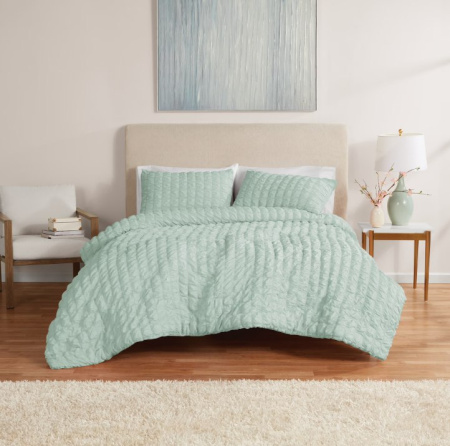 Комплект спальный DH (покрывало + 2 наволочки) зеленый Q3-2B