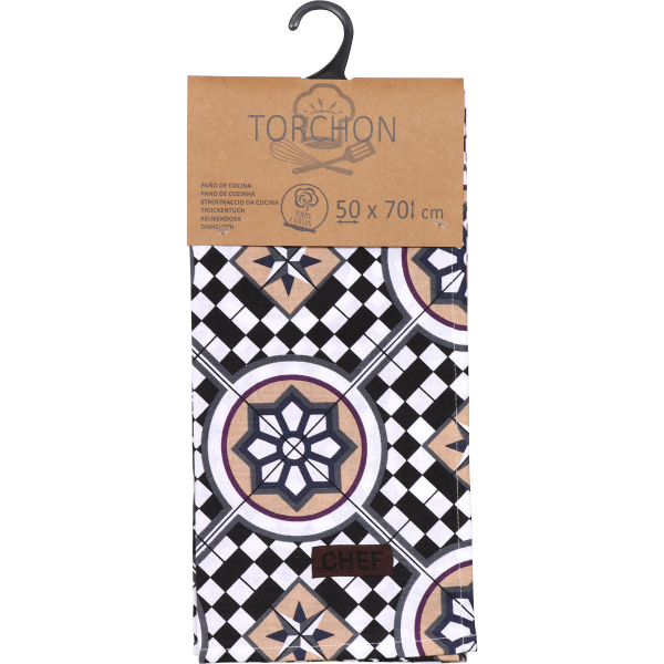 Полотенце кухонное CHEF MOSAIQUE 50х70 см хлопок черный 4501795