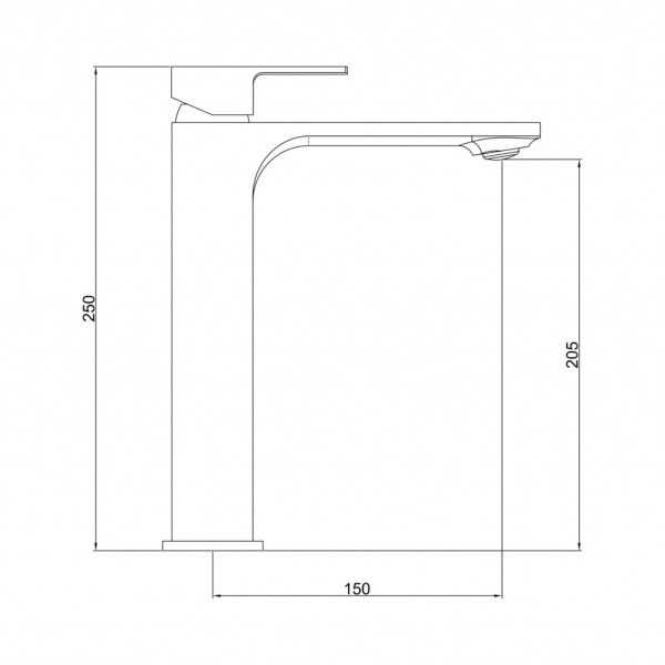 Смеситель д/р Gross Aqua 6125880C Edge, выс/излив