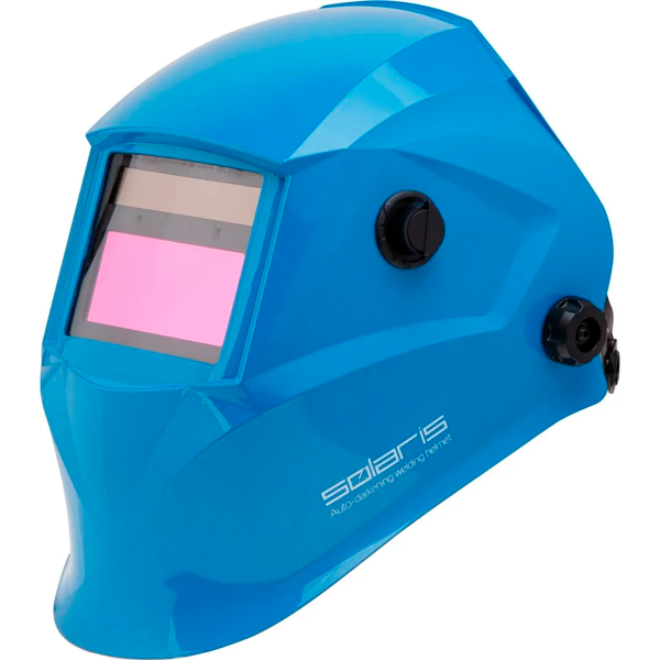 Щиток сварщика с самозатемняющимся светофильтром Solaris ASF520S (голубой глянец), арт.ASF520S.PBL