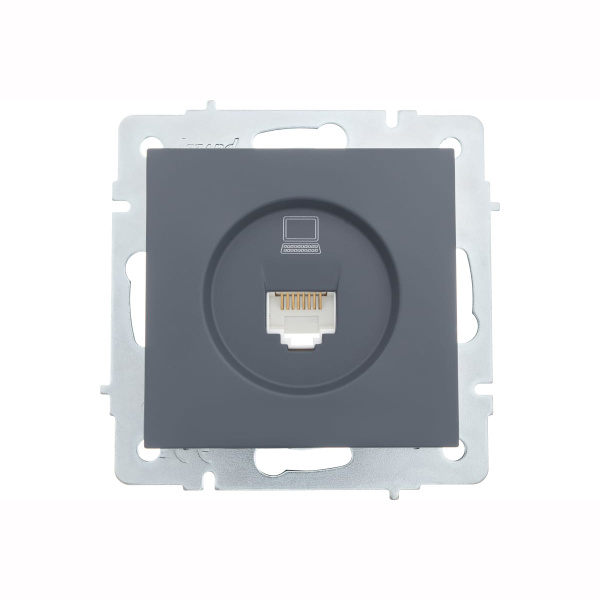 Розетка VESNA 742 3488 139 компьютерная графит (механизм)