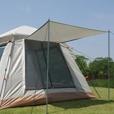 Палатка кемпинговая с навесом San the lion 4-х местная водонепроницаемая 240х240х155 см 8885-2A CN