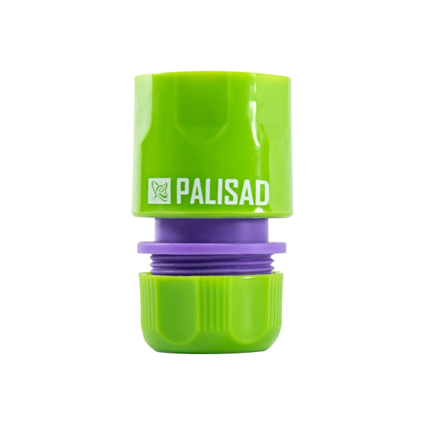 Соединитель пластмассовый быстросъемный для шланга 1/2", аквастоп// Palisad