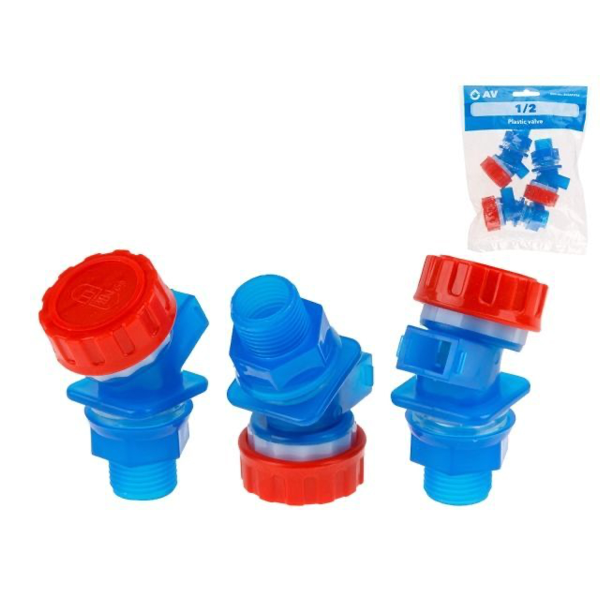 Кран пластиковый 1/2", AV Engineering (3 шт. инд. упак.), арт.AVZAP-P16