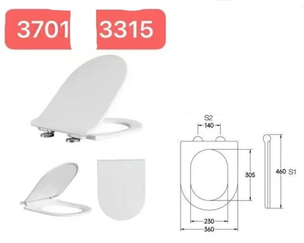 Сиденье для подвесного унитаза, Alba, CETUS, S3701PP