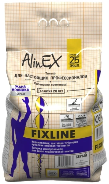 Затирка AlinEX FIXLINE, 4 кг белая, для швов плитки