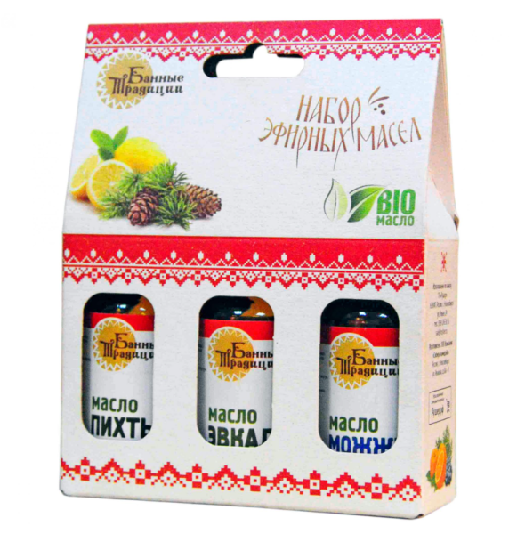Набор масел Банные традиции 3х15 мл (пихта, можжевельник, эвкалипт) 31513