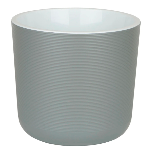 Горшок пластиковый с вкладкой, ЛИОН 3 л Серый Муссон d 17 h 16 ЛИ1770